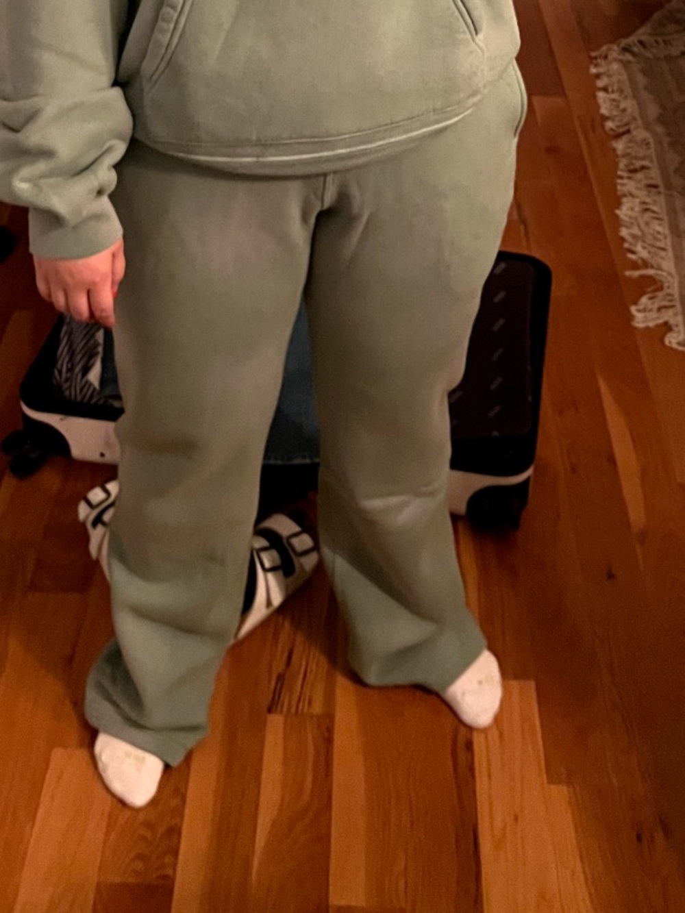 MADHAPPY classics straight leg fleece sweatpants in MEDIUM MINTY green